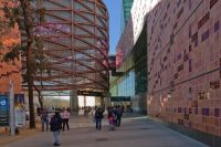 A shot of the California Science Center and the Space Shuttle Endeavour